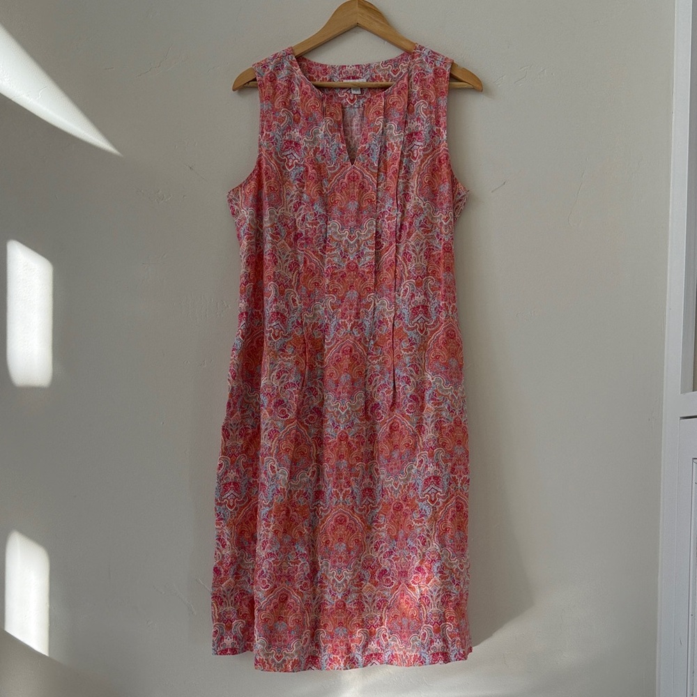 J. Jill Love Linen Sleeveless Paisley Midi Dress
